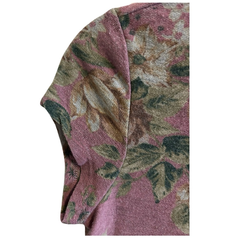 RIPE Floral Knit Soft Stretchy Tee Dusty Rose Sz S Rayon Blend Cottagecore Boho - Picture 14 of 16